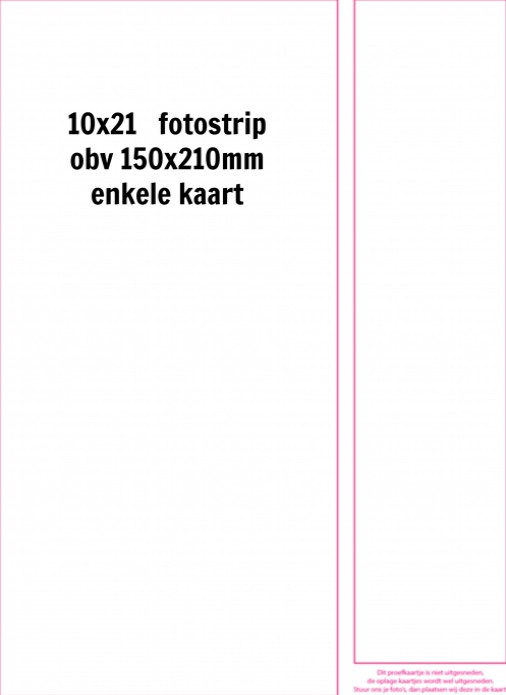 10x21 + fotostrip, obv 150x210mm, enkele kaart voor