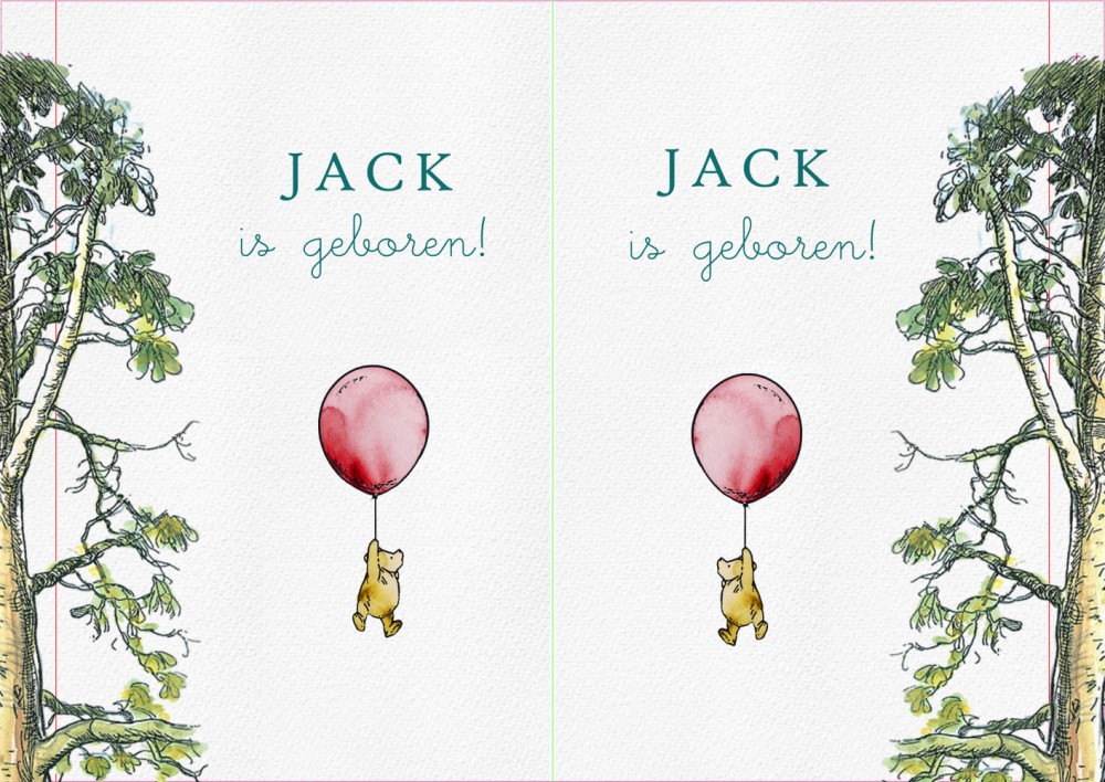 Geboortebord Winnie met ballon