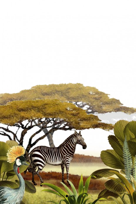 Geboortekaartje Afrika savanne achter