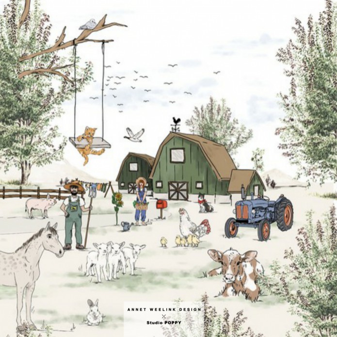 Geboortekaartje 'Animal Farm' van Annet Weelink Design achter