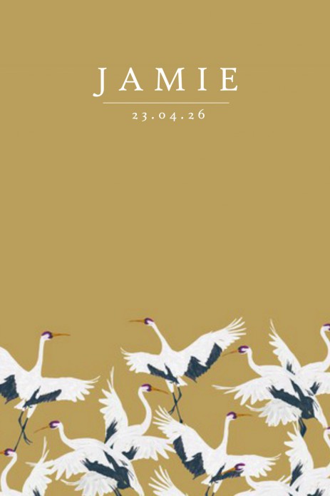 Geboortekaartje 'Stork' van Annet Weelink Design voor