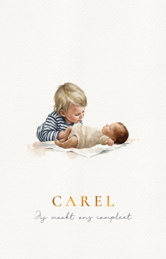 Geboortekaartje baby met grote broer