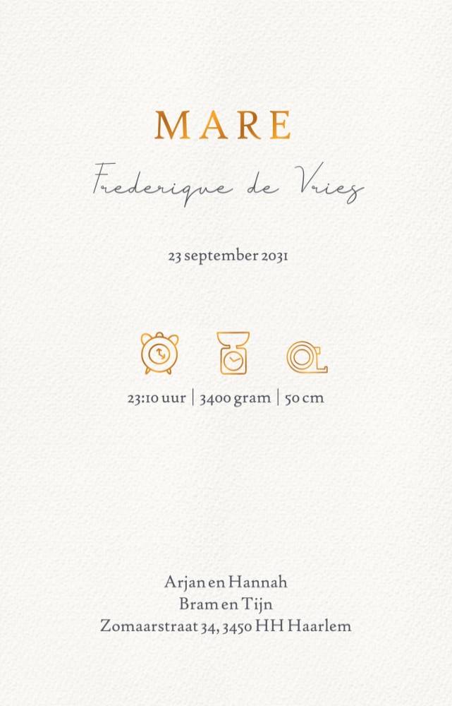 Geboortekaartje derde kind in waterverf uitgevoerd. De groer of zus speelt ook een mooie rol op het geboortekaartje. Er zijn allerlei kinderen in watercolor te kiezen zodat jullie gezin het mooiste aansluit op jullie samenstelling.