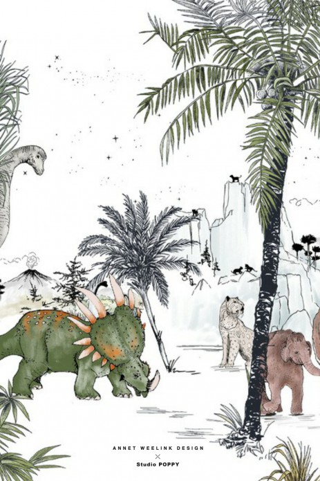 Geboortekaartje 'Prehistoric' van Annet Weelink Design achter