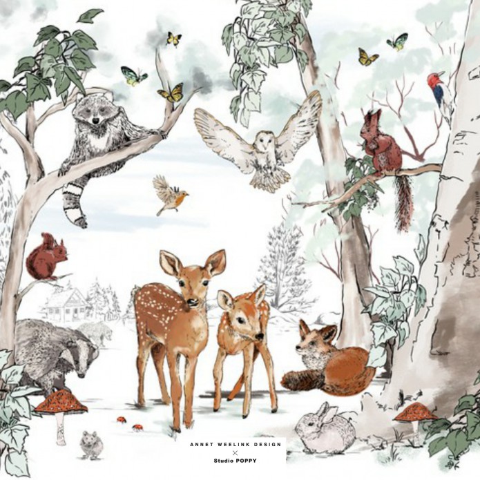 Geboortekaartje 'Magic Forest' van Annet Weelink Design achter