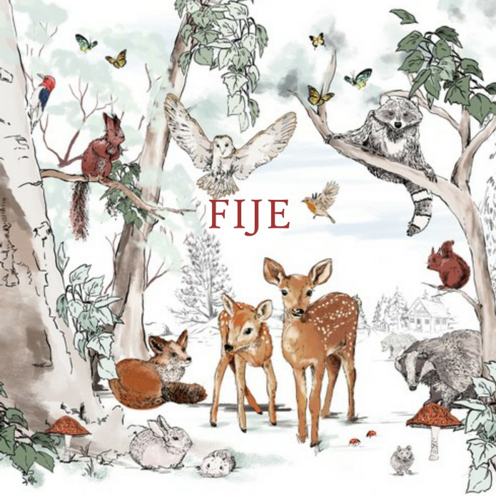 Geboortekaartje 'Magic Forest' van Annet Weelink Design voor