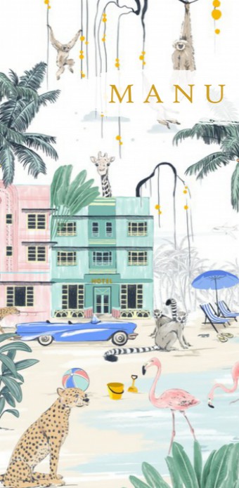 Geboortekaartje 'Miami Beach' van Annet Weelink Design. voor