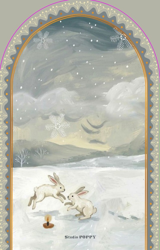 Geboortekaartje sneeuw wonderland folklore