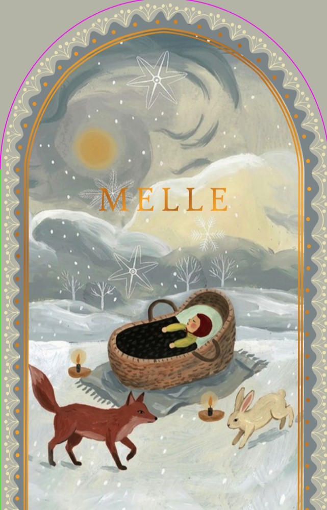 Geboortekaartje sneeuw wonderland folklore