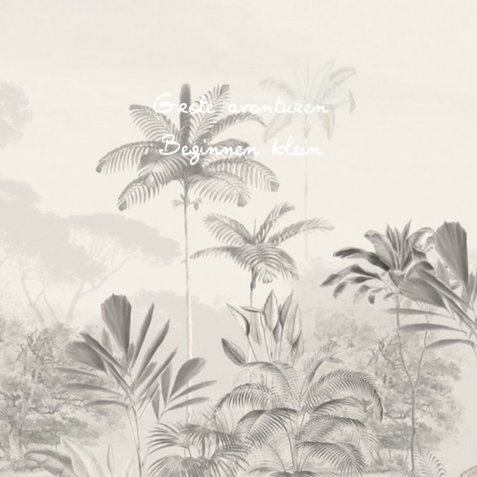 Geboortekaartje 'Tropical Wilderness' Beige van Annet Weelink Design binnen