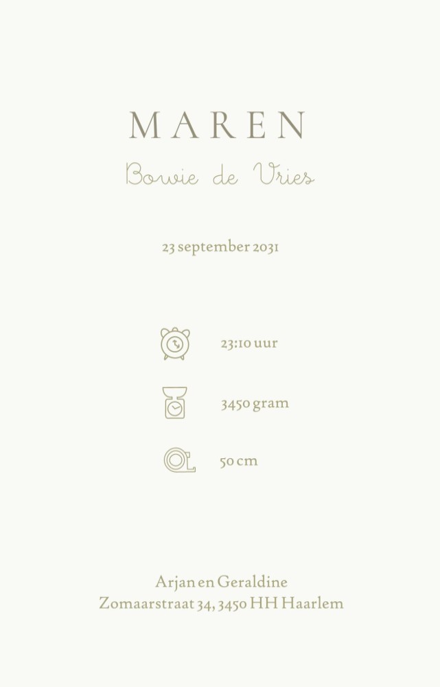 Winnie the Pooh geboortekaartje in het bos met Teigetje en Piglit. Illustratief klasiek geboortekaartje dat tijdloos is. De ingetogen kleuren met originele Winnie illustratie voor een sereen geboortekaartje met illustratie.