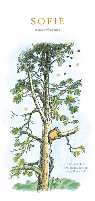 Geboortekaartje Winnie the Pooh klimt in de boom