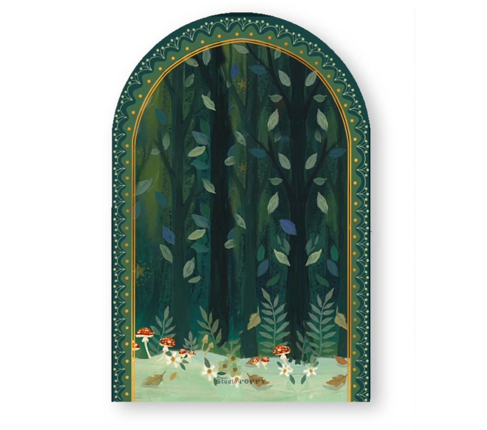 Een heel origineel geboortekaartje in bijzondere vorm en handgeschilderde illustratie van konijnen familie onder de paddenstoel. Er zijn meerdere familie samenstellingen mogelijk.