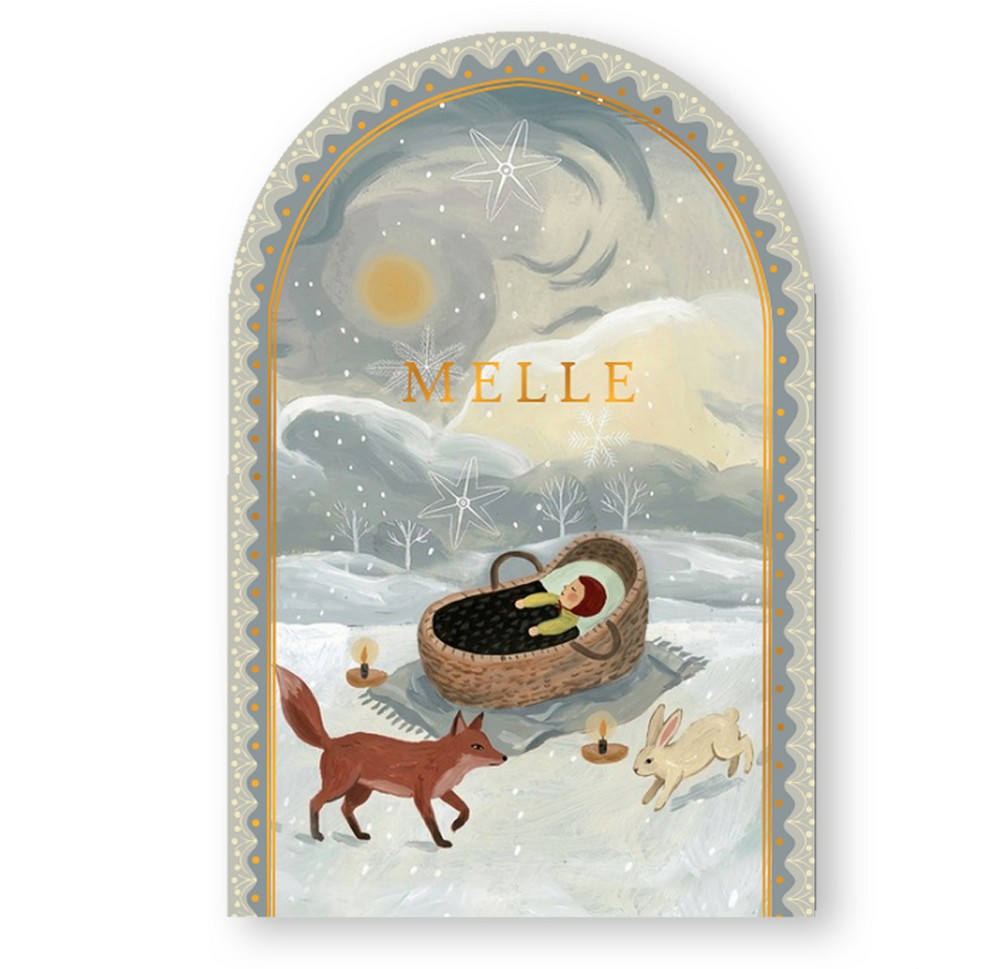 Geboortekaartje sneeuw wonderland folklore