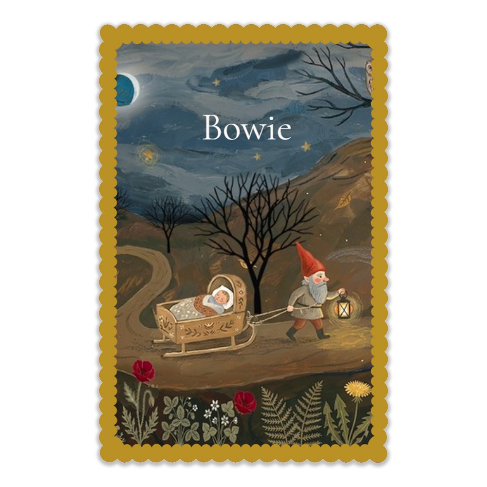 Geboortekaartje schulprandje huisje met kabouter