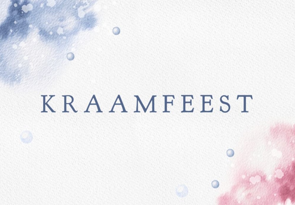 Geef je een kraamfeest? Hoe leuk om deze in dezelfde stijl zeedieren met walvis bij de geboortekaart te voegen. Je past ook hier uiteraard je eigen tekst aan op de voor en achterzijde. De beeldbank kun je gebruiken om het kaartje helemaal eigen te maken. 