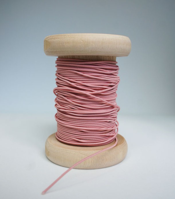 Label koord elastisch 'zacht roze' voor