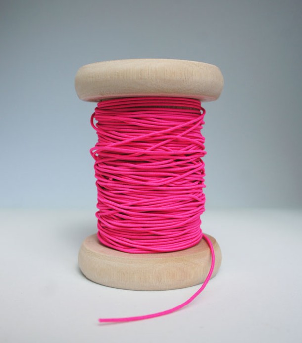 Label koord elastisch 'neon roze' voor