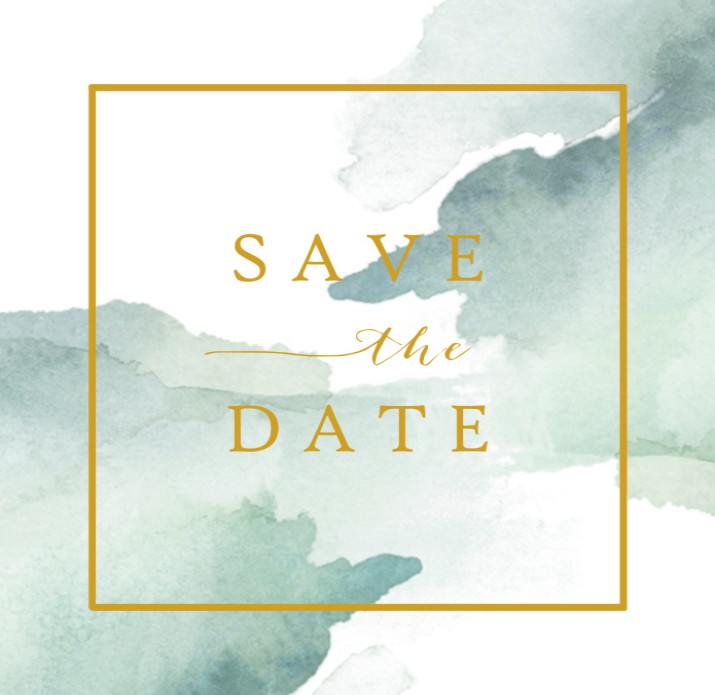 Save the date watercolour pastel voor