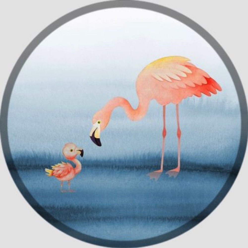 Sluitsticker flamingo
