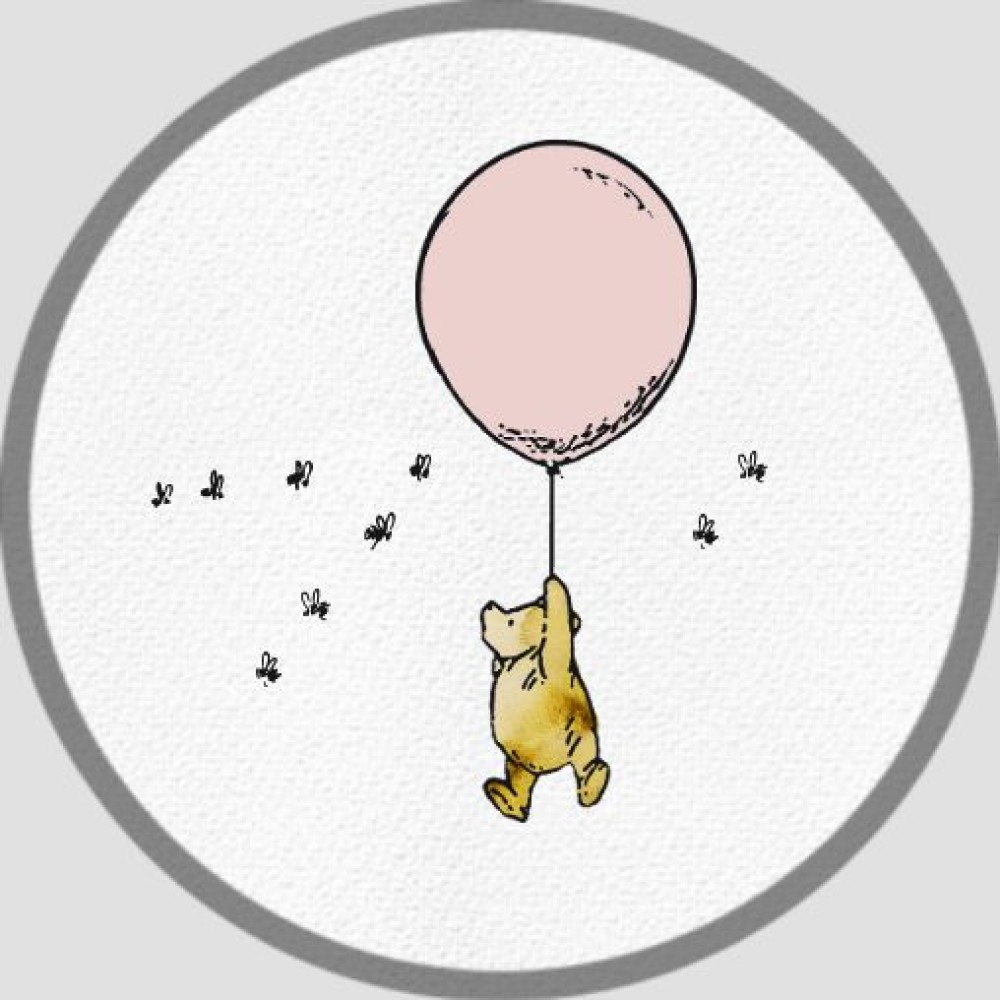 Sluitsticker winnie met ballon roze