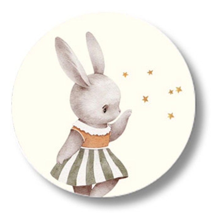 Sluitsticker handgeschilderde konijn