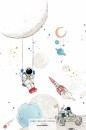 Geboortekaartje 'Into the Galaxy' van Annet Weelink Design achter