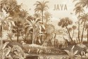 Geboortekaartje vintage jungle in mono tinten voor