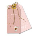 Labelkaartje roze met lief konijntje en slingers voor
