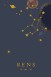 Geboortekaartje foliedruk sterrenbeeld met sterren, aarde en planeten