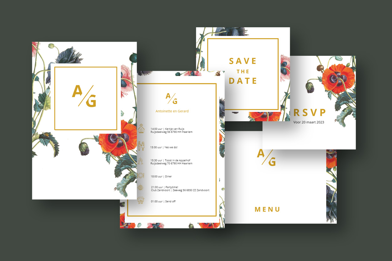 Huisstijl foliedruk poppy