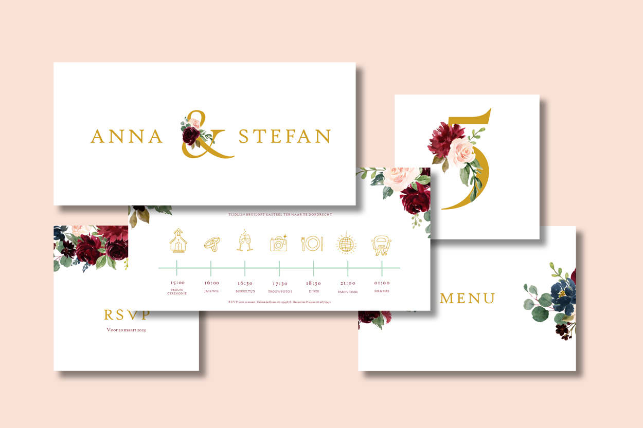 Huisstijl foliedruk romantisch