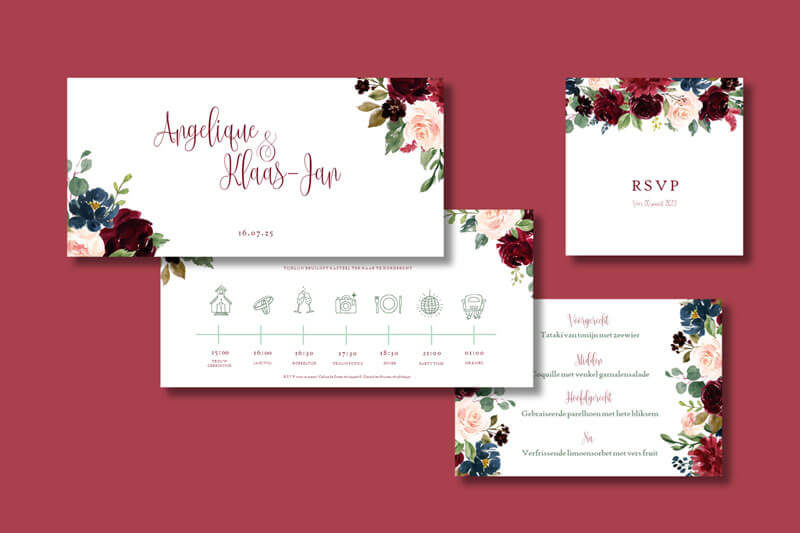 Huisstijl botanisch rozenboeket