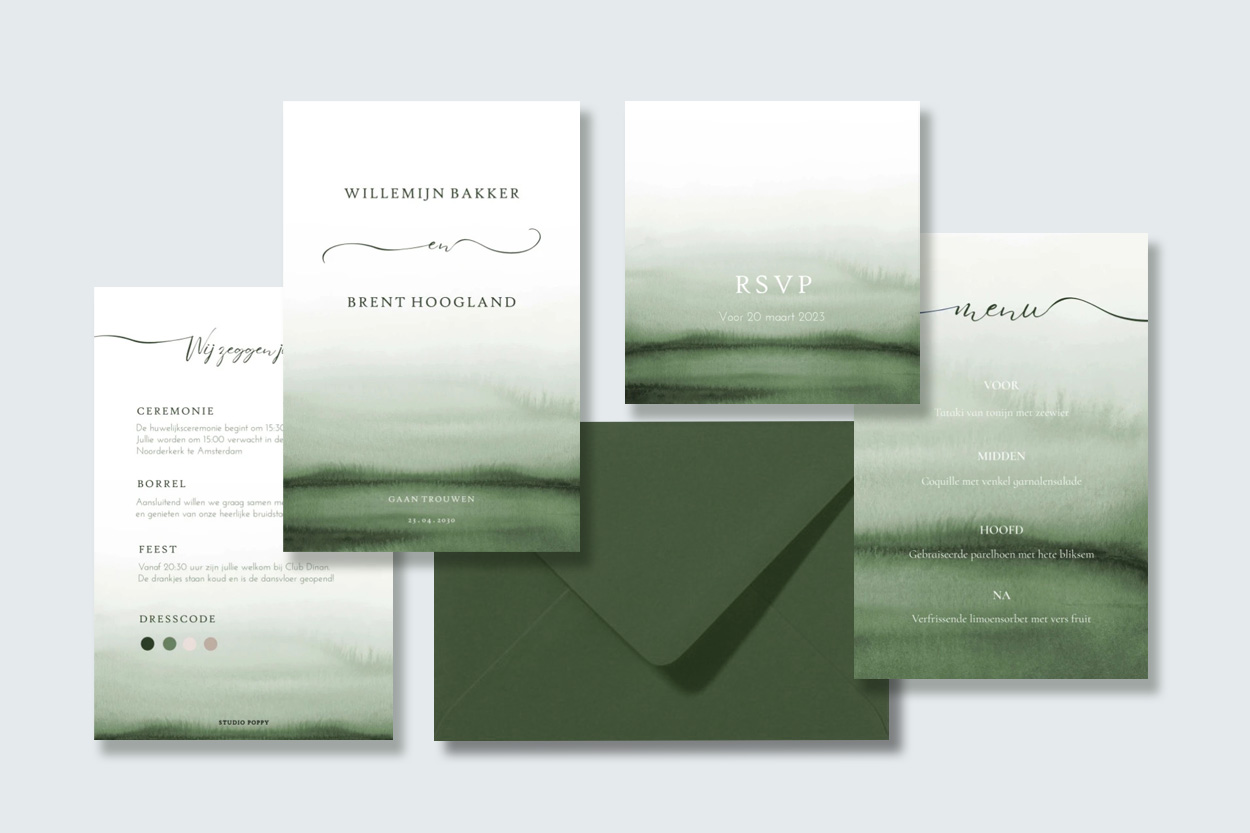 Huisstijl Ombre Waterverf Groen