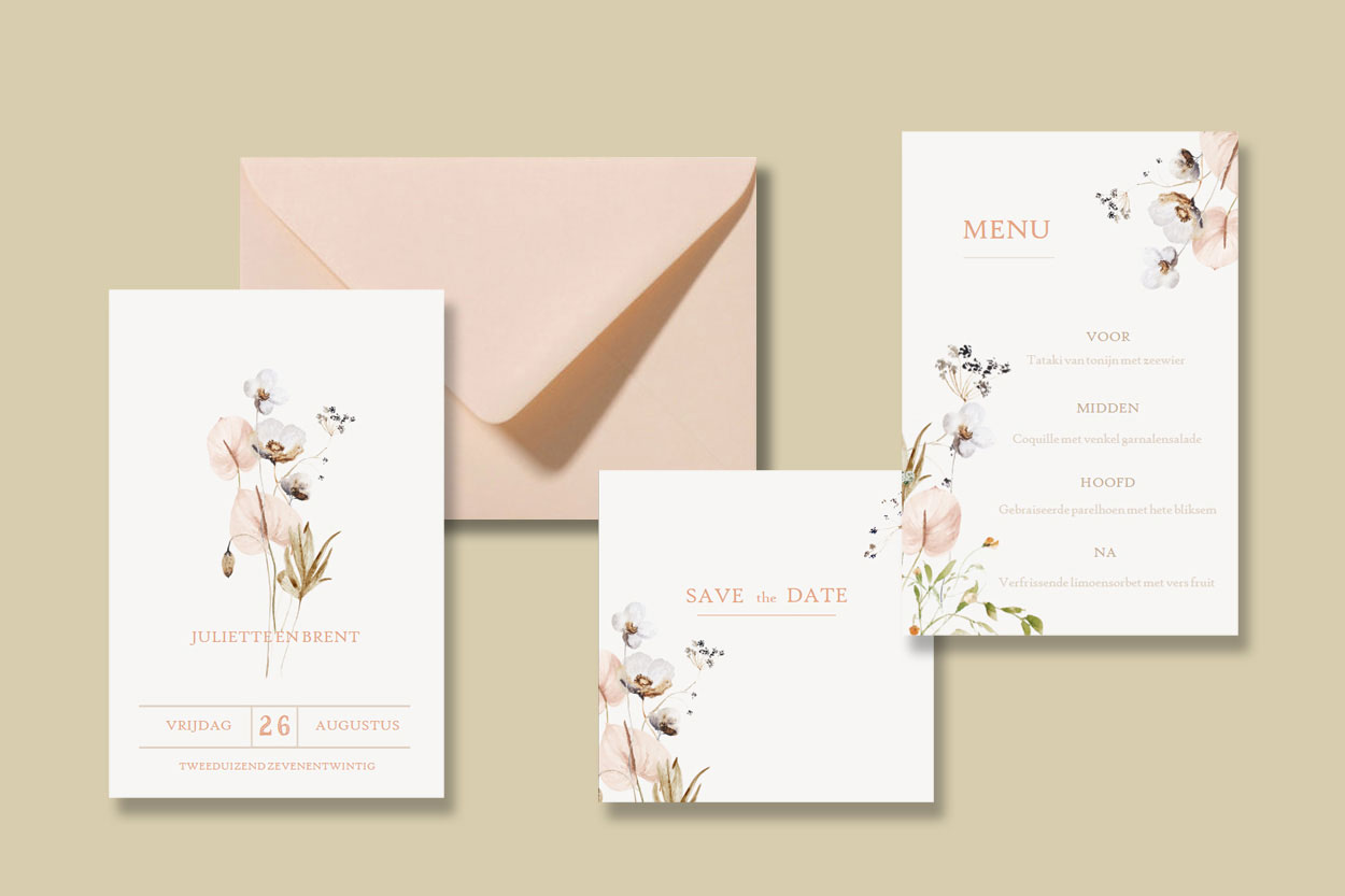 Huisstijl foliedruk veldbloem